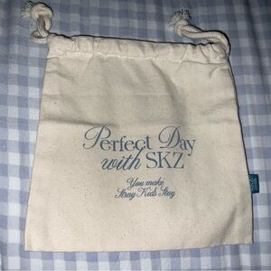 Stray kids 2024 season greetings official Canvas Drawstring Bag with Blue Text